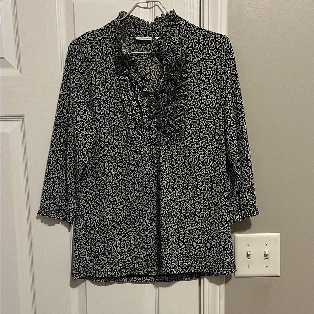 Kim Rogers Ruffle Neckline Blouse